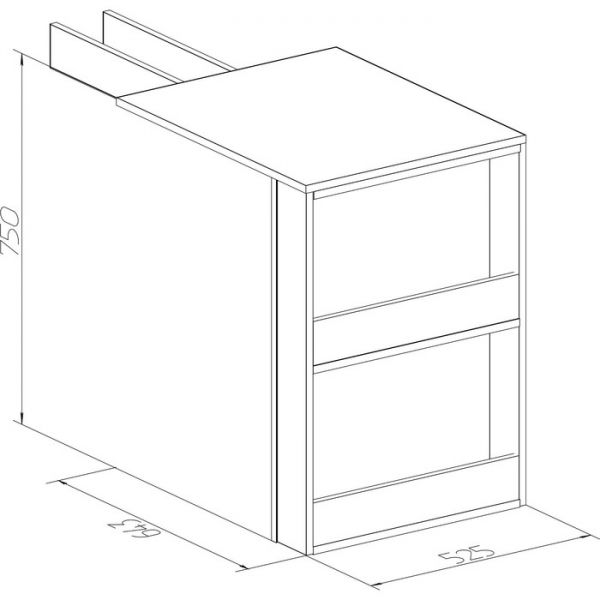Стол приставной Nature 86, 525 ? 643 ? 750 мм, угловой, цвет гаскон пайн / мокко