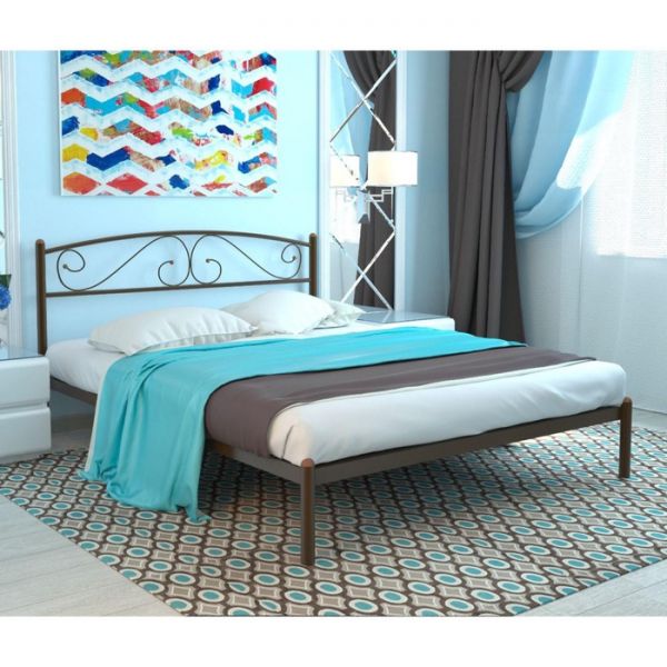 Кровать «Вероника», 1200 ? 1900 мм, металл, цвет коричневый