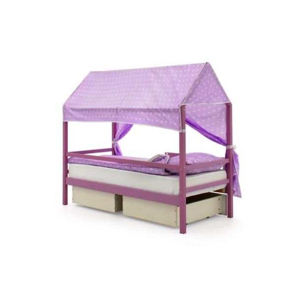 Крыша текстильная Бельмарко для кровати-домика Svogen звезды, фон лаванда