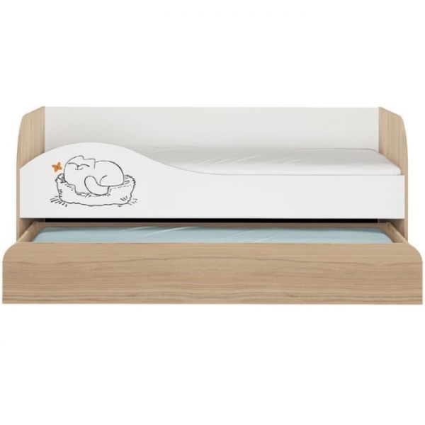 Кровать двухуровневая «Кот 900.1», цвет туя светлая / белый