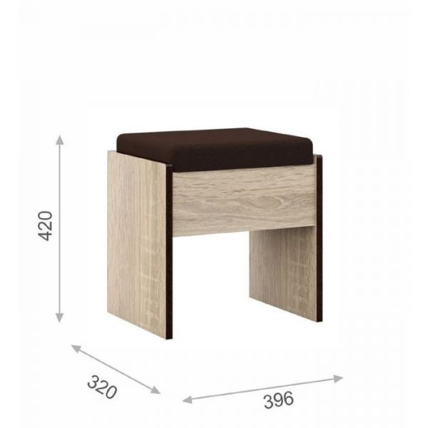 Пуф «Эшли», 396 ? 320 ? 420 мм, цвет венге / дуб сонома