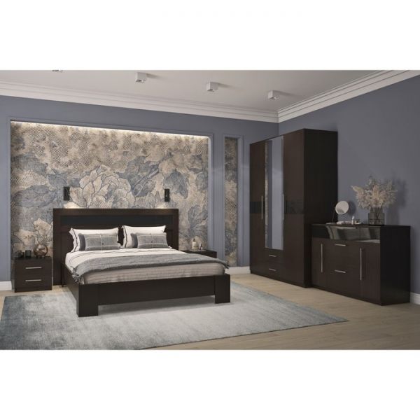 Кровать «Роксана», 1600 ? 2000 мм, стекло, цвет дуб венге