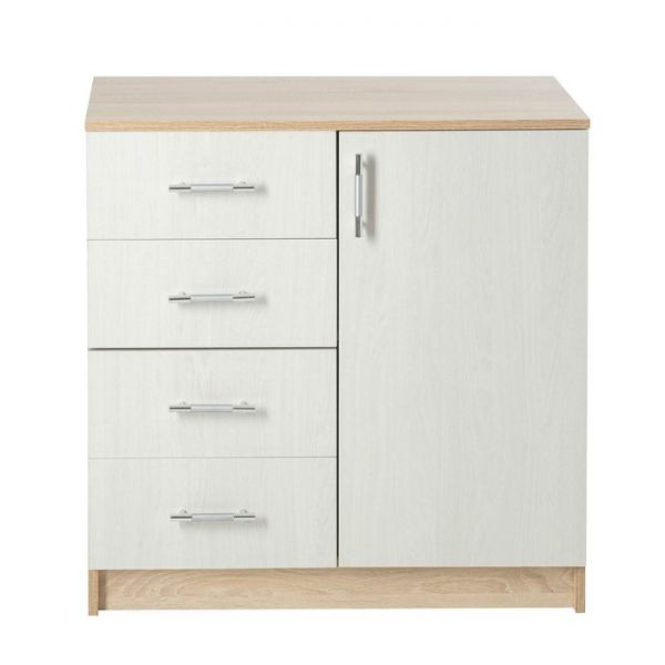 Комод Бася-1 820х800х440 дуб сонома/ясень анкор светлый