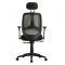 Кресло оператора BRABIX Saturn ER-400, с подголовником, комбинированное чёрное/серое