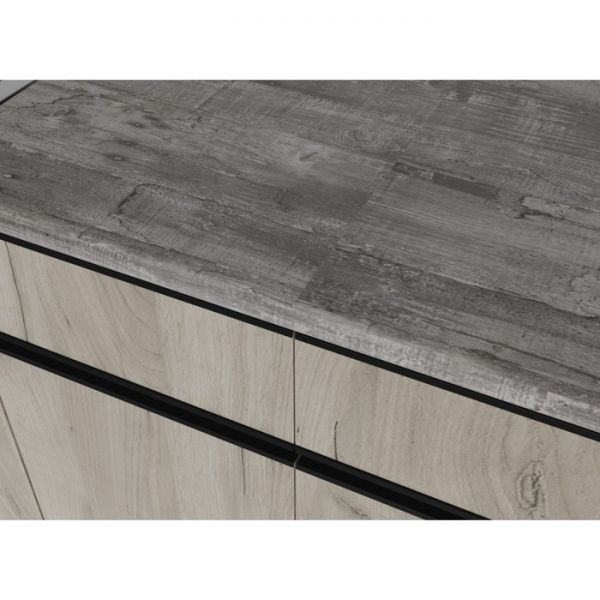 Кухонный гарнитур Паола медиум 1400х600 Белый/Кантри/Дуб грей, Дуб браун