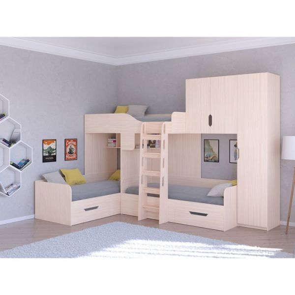 Детский комплекс «Трио 2», цвет дуб молочный / дуб молочный