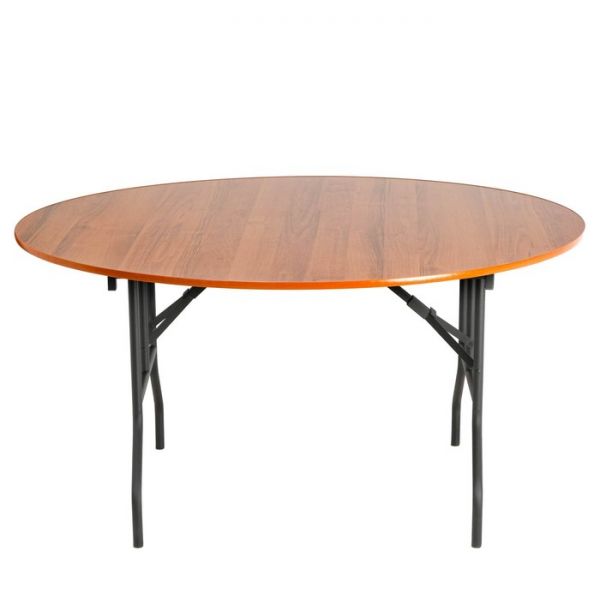 Стол складной Дельта круглый D1800, 1800х1800х750, Орех ноче Экко/Черный