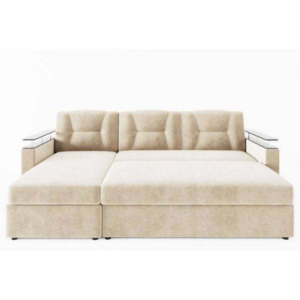 Угловой диван «Монро», угол левый, ЛДСП венге, механизм дельфин, велюр, цвет селфи 01