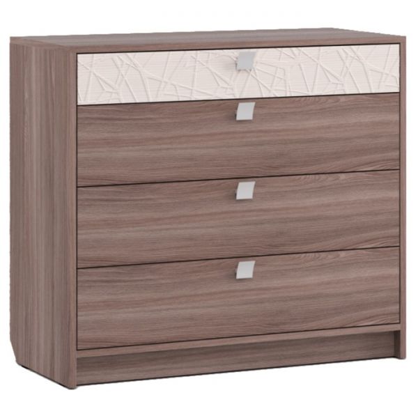 Комод К-8 800х900х400 Дуб молочный/Ясень Шимо Темный/Темный