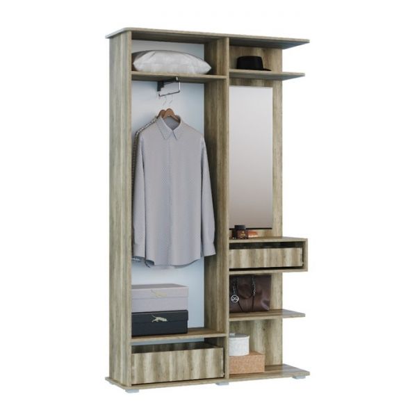 Прихожая №3  1100x370x2000 Дуб Солсбери светлый/Белый