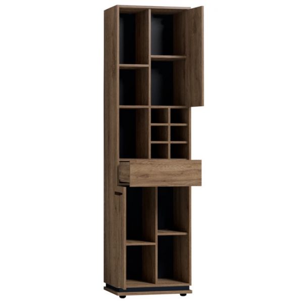 Шкаф Nature 2, 560 ? 400 ? 2116 мм, цвет гаскон пайн / чёрный