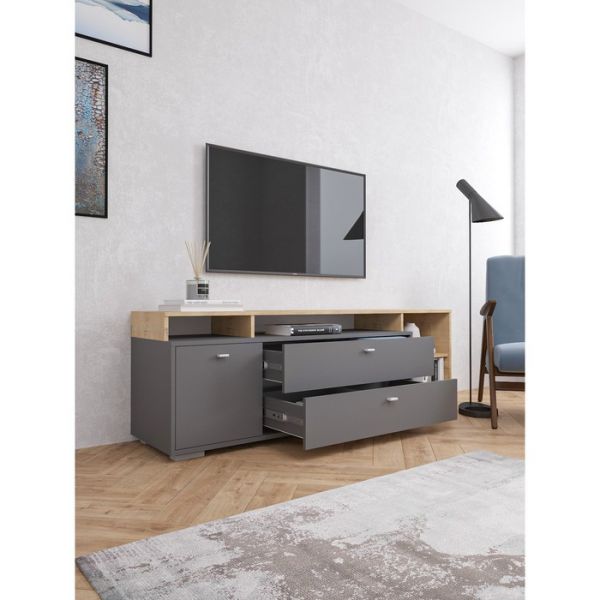 Комод Ланс 1710х430х563 графит/дуб бунратти