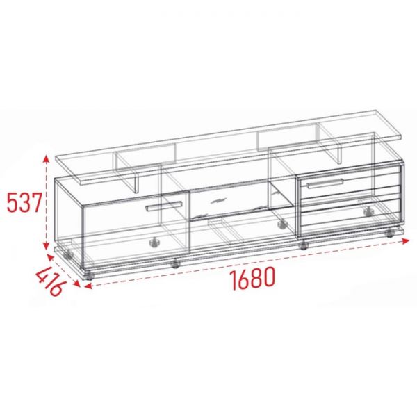 Тумба ТВ Nature 3, 1680 ? 416 ? 537 мм, цвет гаскон пайн / чёрный