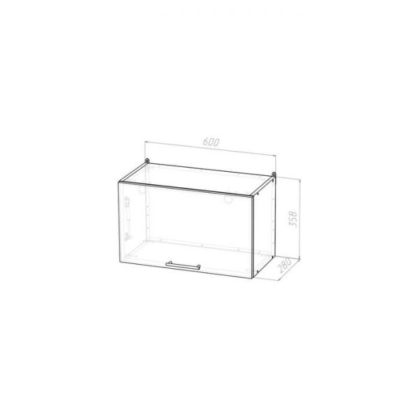 Шкаф навесной Кира 600х300х360 с подъёмной дверкой  венге/Квадро шимо темный