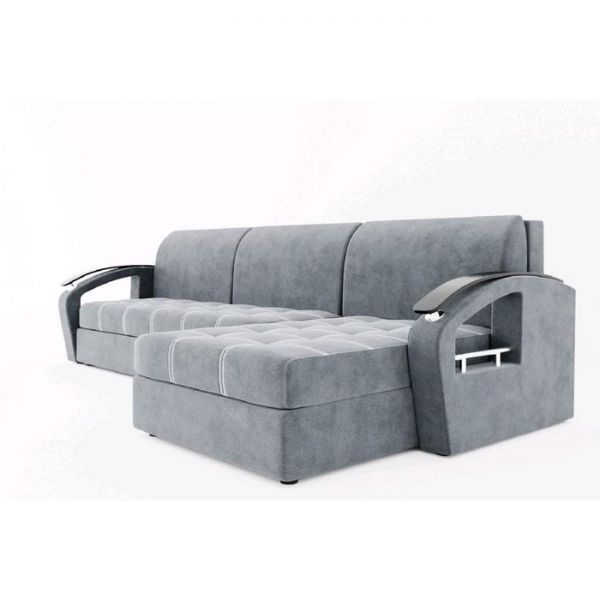 Угловой диван «Дубай», угол правый, еврокнижка, МДФ венге, цвет селфи 01