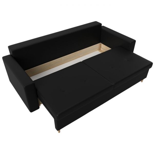 Диван прямой «Белфаст», механизм пантограф, рогожка, цвет серый