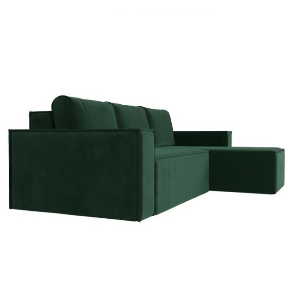 Угловой диван «Куба», механизм еврокнижка, велюр, цвет бежевый