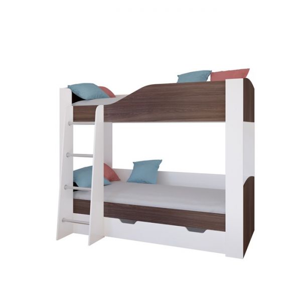 Детская двухъярусная кровать «Астра 2», цвет белый / дуб шамони