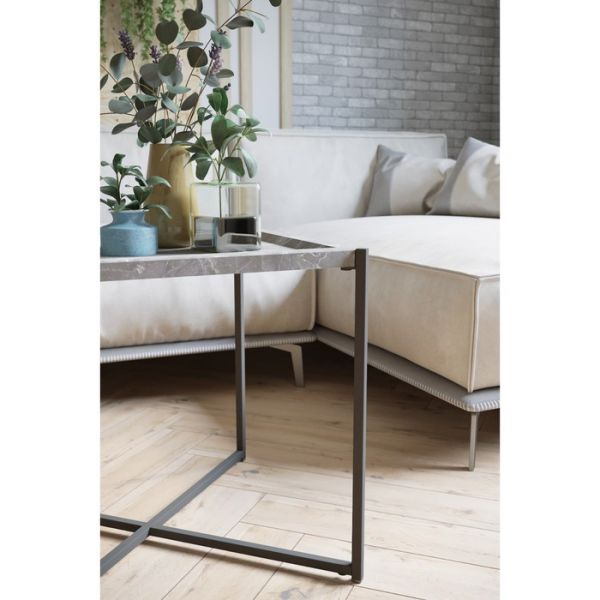 Стол журнальный «Стефан», 520 ? 520 ? 500 мм, цвет серый мрамор