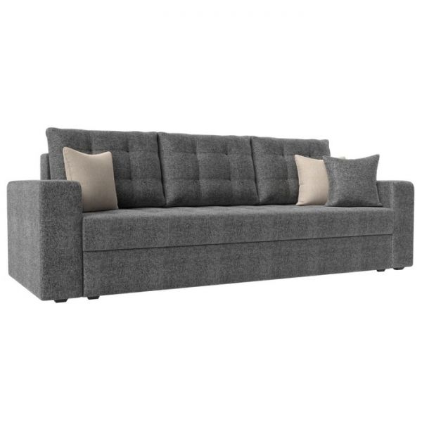 Диван прямой «Ливерпуль», механизм еврокнижка, рогожка, цвет серый