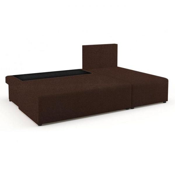 Угловой диван «Алиса», еврокнижка, бельевой ящик, ткань рогожка, цвет bahama hazel