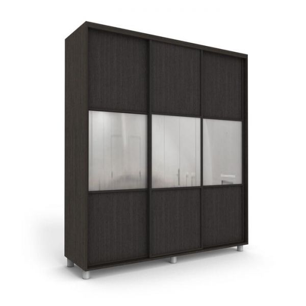 Шкаф-купе Модный Зеркало+ЛДСП Венге тёмный/Белый 2100х600х2300