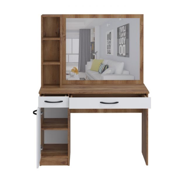 Стол туалетный с зеркалом «Сеул», 1100 ? 450 ? 1504 мм, цвет дуб кельтик / белый