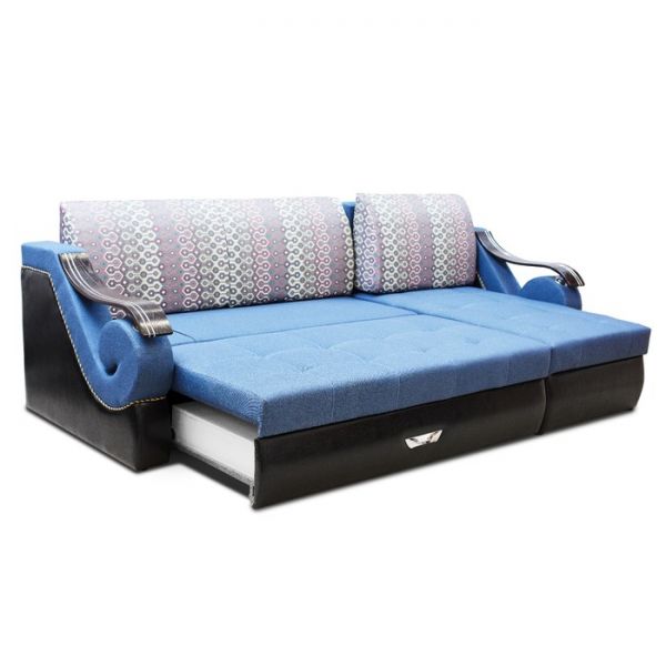 Диван «Дубаи 2» с оттоманкой, ППУ, правый угол, цвет монтана 158/султан виолет/астор 900