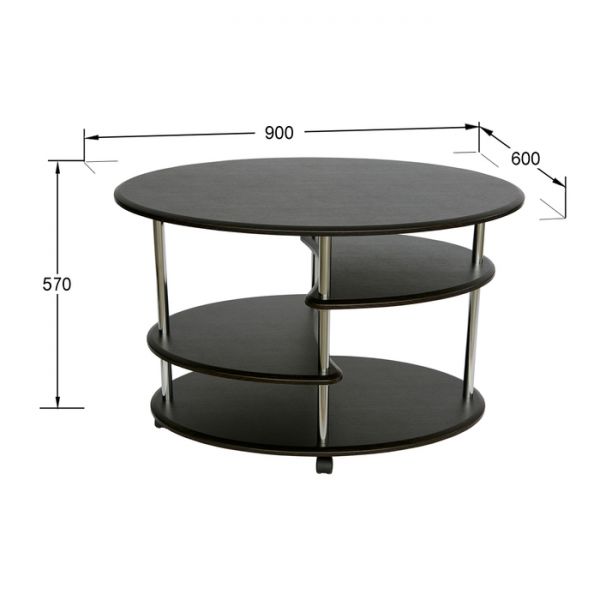 Стол журнальный «Эллипс», сж-01, 900 ? 600 ? 570 мм, цвет дуб белёный