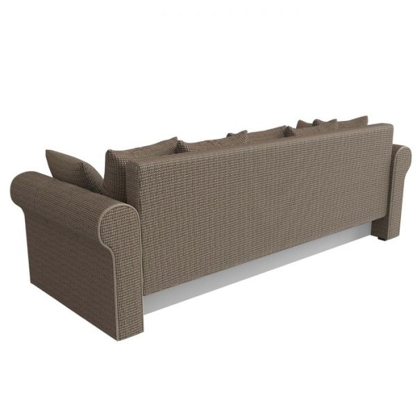 Прямой диван «Рейн», механизм еврокнижка, рогожка, цвет бежевый / кант коричневый