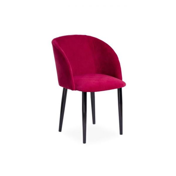 Стул Милли Тайту 26 бордовый велюр/ Стандарт металл Черный глянец
