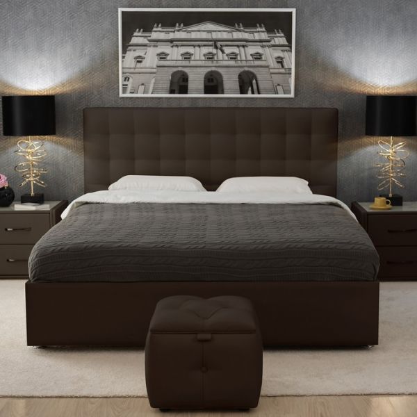 Кровать «Ла Скала» без ПМ, 140 ? 200 см, встроенное основание, цвет коричневый