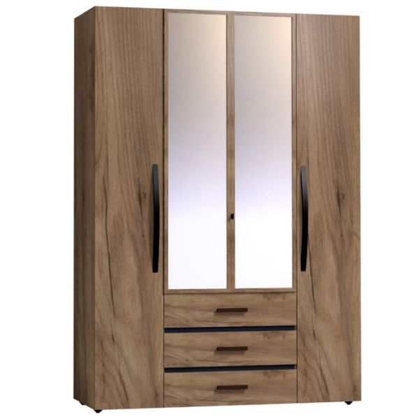 Шкаф для одежды и белья Nature 555, 1600 ? 595 ? 2300 мм, цвет гаскон пайн / чёрный