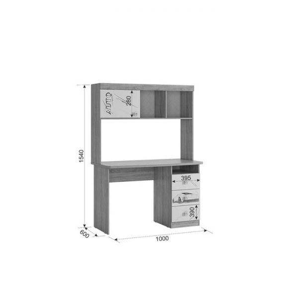 Детский гарнитур Форсаж №1 (Комплект 6 предметов) дуб сонома/белый