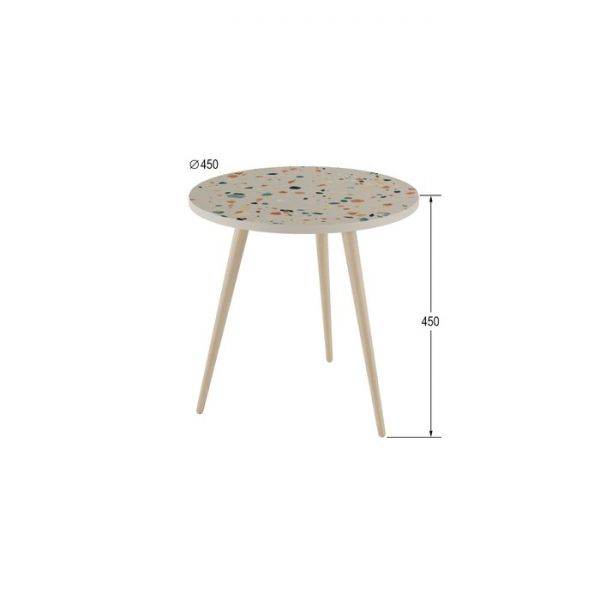 Стол журнальный «Палладио», 450 ? 450 ? 450 мм, цвет терраццо белый