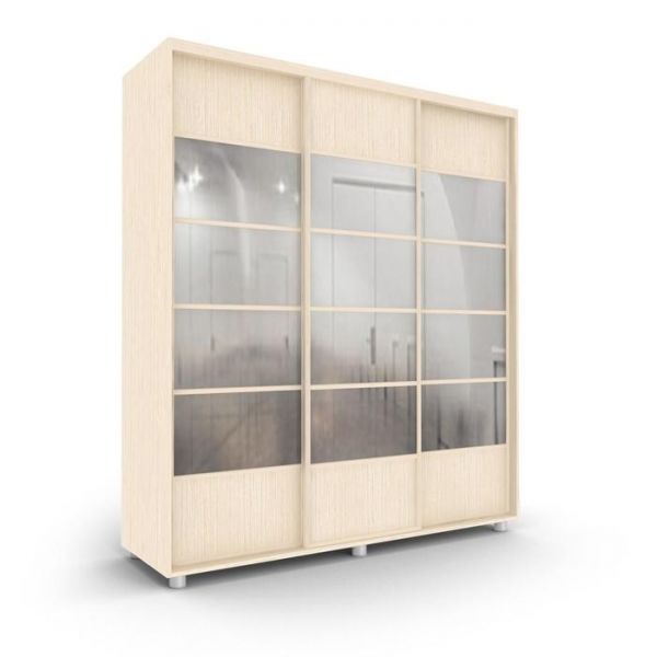 Шкаф-купе Стильный зелкало+ЛДСП Венге светлый/Белый 2100х600х2300