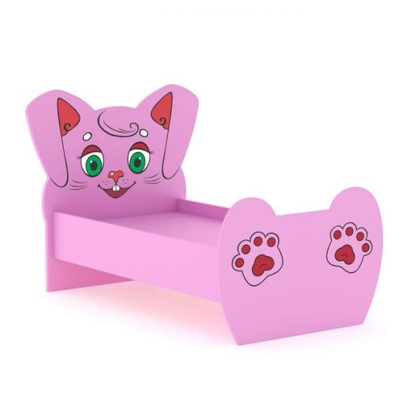 Кровать детская «Зайка», 1400 ? 600 мм, МДФ, цвет розовый