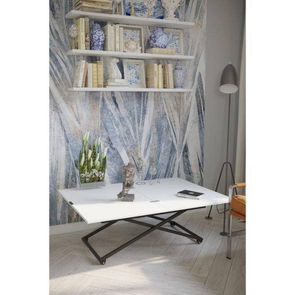 Стол трансформируемый «Андрэ Loft», 850 (1100) ? 550 (850) ? 400 (725) мм, ЛДСП, белый