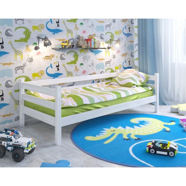 Детская кровать Сонечка с задней защитой Белый 800х1900 Без текстиля