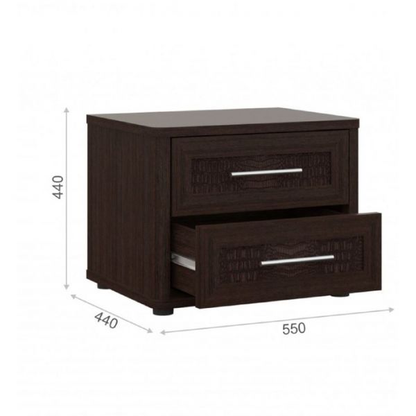 Тумба прикроватная «Токио», 550 ? 440 ? 440 мм, цвет венге