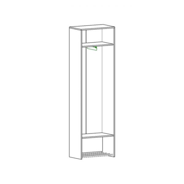 Прихожая Ольга 3  Шкаф Ясень шимо светлый/венге