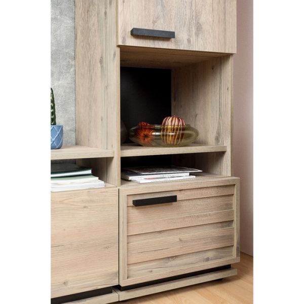 Шкаф Nature 1, 560 ? 416 ? 2116 мм, цвет гаскон пайн / чёрный