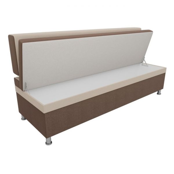 Кухонный прямой диван «Стайл», рогожка, цвет бежевый / коричневый