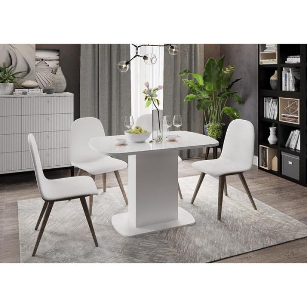 Стол "Соренто" 1103х703х755 стекло Белый глянец/ белый