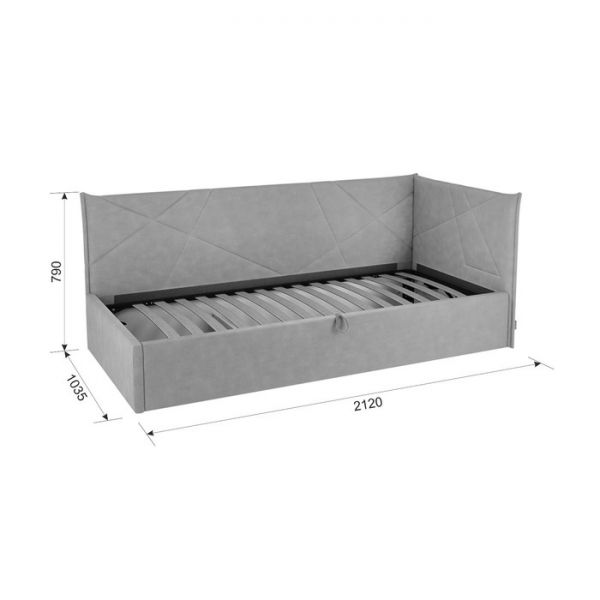 Тахта с ортопедом + ПМ Квест 900х2000 топаз (велюр)