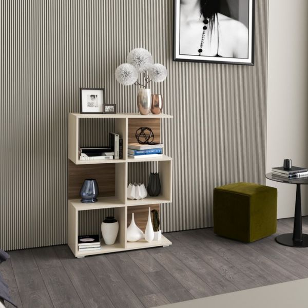 Стеллаж №6 800х356х1150 Ясень шимо светлый/темный