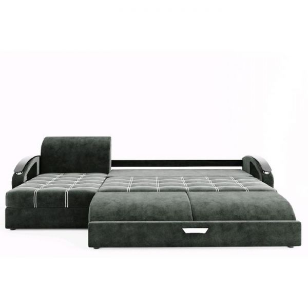 Угловой диван «Дубай», угол левый, еврокнижка, МДФ венге, цвет селфи 01, подушки селфи 03