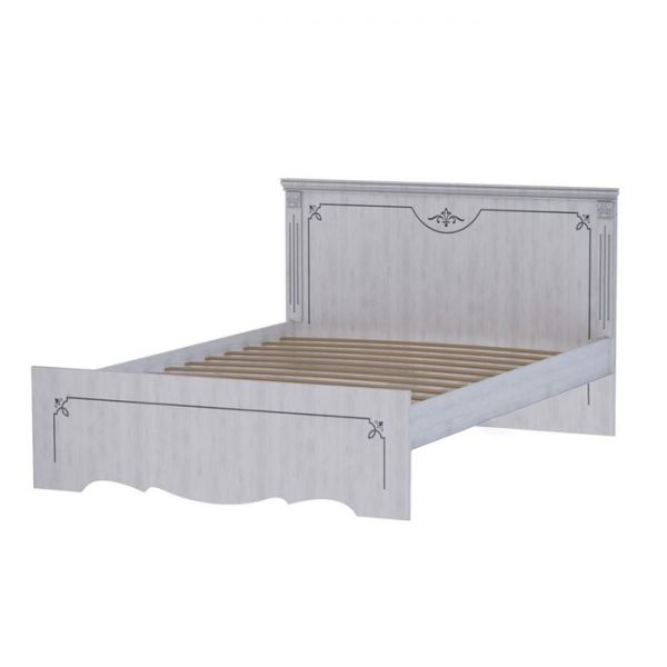 Кровать «Ольга 1Н», 1600 ? 2000 мм, цвет белый экспо / ясень анкор светлый