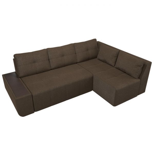 Угловой диван «Амадэус», правый угол, рогожка, цвет бежевый