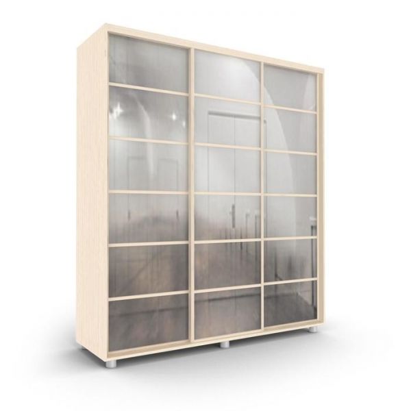 Шкаф-купе Стильный зеркало Венге светлый/Белый 2100х600х2300